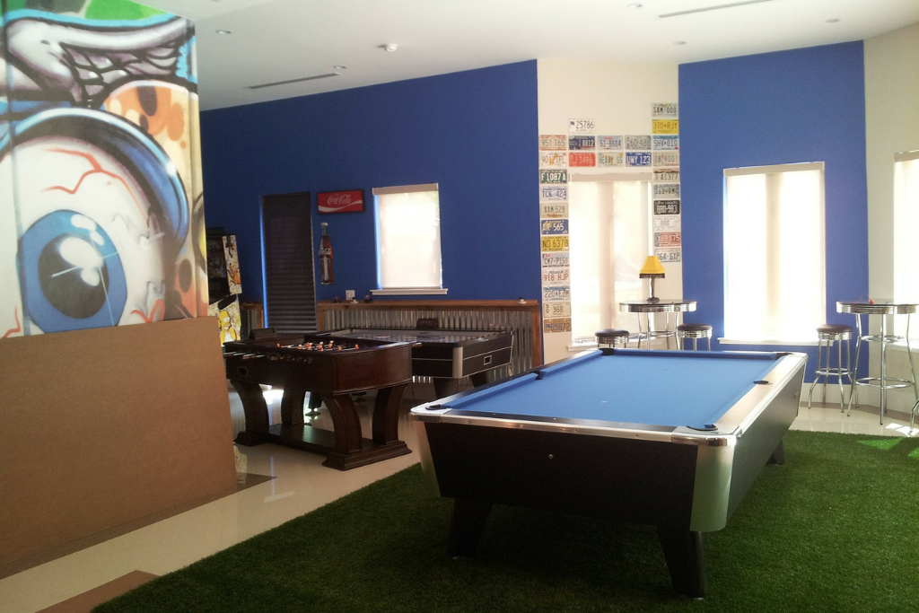 Man cave house with pool table